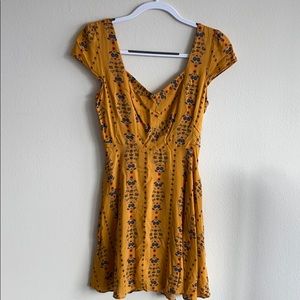 UO Yellow skater style dress